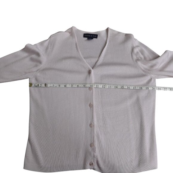 Preston & York Pale Pink Button Front Cardigan Sweater V-Neck Size Large - Picture 6 of 8